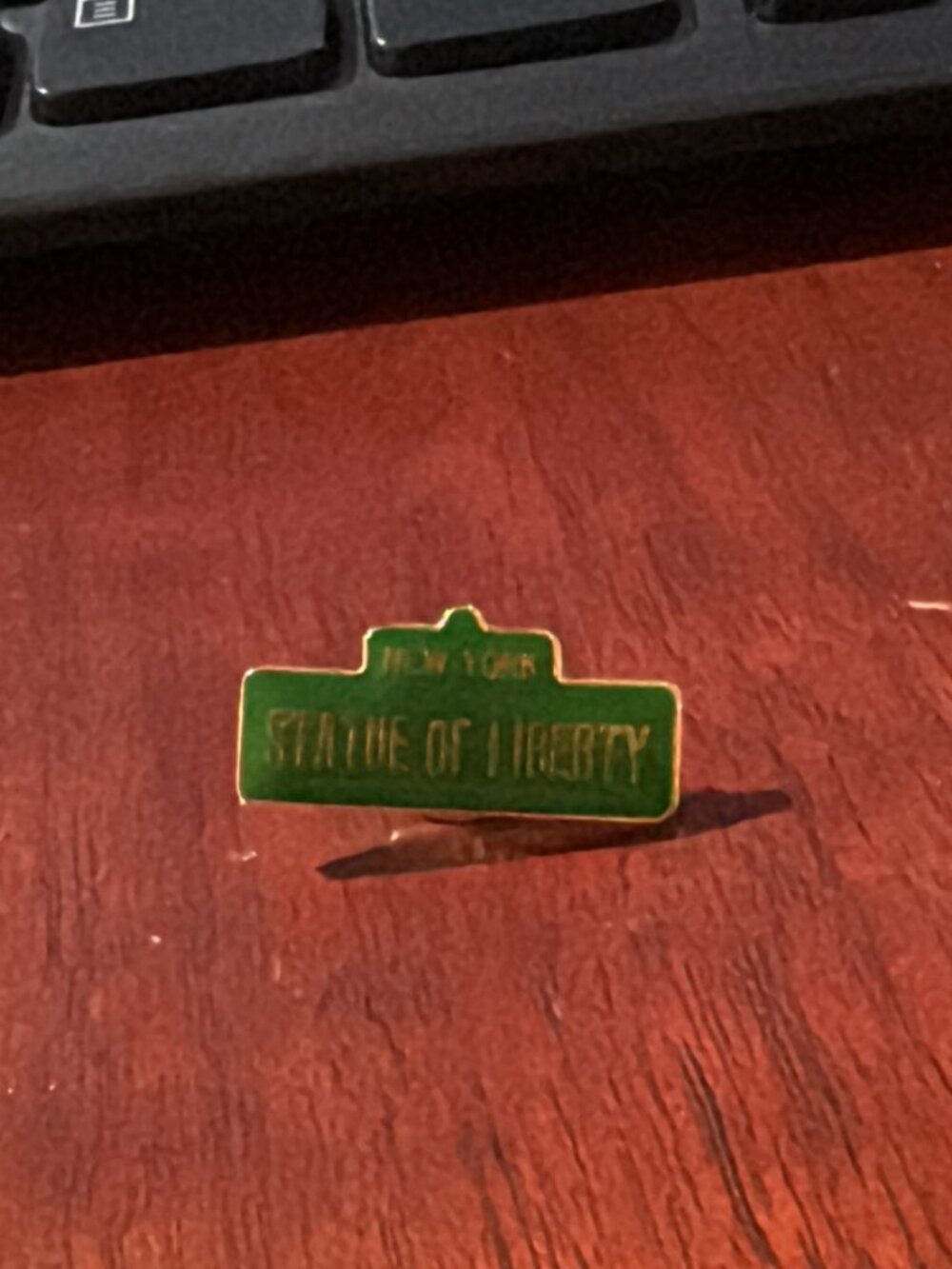 New York Statue of Liberty Street Sign Pin